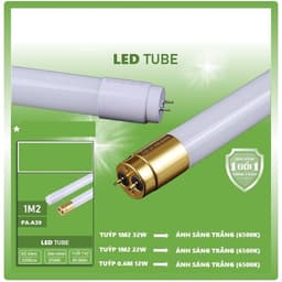 Bóng đèn led tuýp T8 1m2 - 0,6m công suất 12W - 22W - 32W - 40w ánh sáng trắng và Máng đèn đơn/ đôi 1