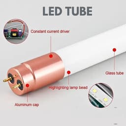 Bóng đèn led tuýp T8 1m2 - 0,6m công suất 12W - 22W - 32W - 40w ánh sáng trắng và Máng đèn đơn/ đôi 5