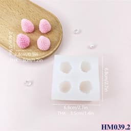 Khuôn silicon dâu tây đủ kích thước tạo hình trang trí nến thơm - HM039 3