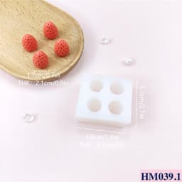 Khuôn silicon dâu tây đủ kích thước tạo hình trang trí nến thơm - HM039 2