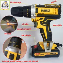 Máy khoan 2 Pin Makita 36v/ Dewalt 36v,48v/ HITACHI 36V kèm phụ kiện 24 món, Máy bắn vít 3 chức năng. LKP 6