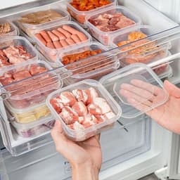 Set 5 hộp inox đựng thực phẩm giữ nhiệt, Khay inox tròn,chữ nhật, Hộp nhựa đựng thực phẩm có nắp đậy 8