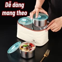 Set 5 hộp inox đựng thực phẩm giữ nhiệt, Khay inox tròn,chữ nhật, Hộp nhựa đựng thực phẩm có nắp đậy 6