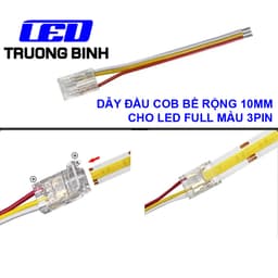 ĐẦU NỐI NHANH COB TRONG SUỐT 3PIN KHÔNG CẦN HÀN CHÌ BỀ RỘNG 10MM CHO LED DÂY FULL MÀU COB WS2811 WS2812B 4