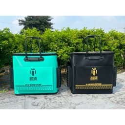 Thùng đựng cá đa năng Mingtu 50cm màu xanh đen vàng có thể gấp gọn tiện dụng Thùng đựng dụng cụ câu cá Đồ Câu Việt Bắc 2