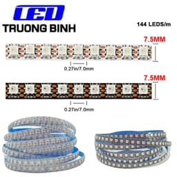 ĐÈN LED FULL MÀU 160LED 144LED ARGB NEOPIXEL WS2812B 5V BỀ RỘNG 5MM 7.5MM DÂY 1 MÉT 4