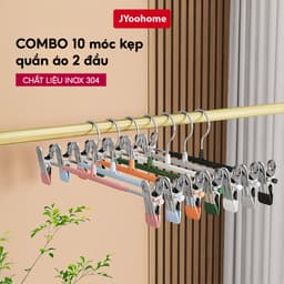 COMBO Móc kẹp quần áo thép không gỉ cao cấp JYoohome Móc chống trượt giữ đồ luôn gọn gàng 1