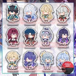 (mua 1 tặng 1) (3cm) Mô hình standee HONKAI STAR RAIl ver MẮT NHỎ mica chibi arcylic anime tượng trưng bày 1