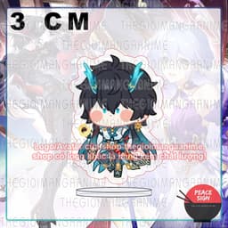 (mua 1 tặng 1) (3cm) Mô hình standee HONKAI STAR RAIl ver MẮT NHỎ mica chibi arcylic anime tượng trưng bày 4