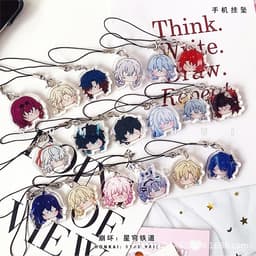 (mua 1 tặng 1) Móc dây treo điện thoại HONKAI IMPACT STAR RAIL ver FACE CHIBI hình in 2 mặt 3