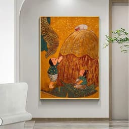 Tranh treo tường em bé đồng quê - tranh dân gian Việt Nam, FOMEX CỨNG CÁP 2