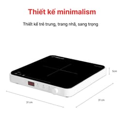 Bếp từ đơn HAPPYCOOK HSI-200KS (Công suất 2000W, Thiết kế núm xoay, Hẹn giờ, Cảm ứng, Mặt kính,Tự động ngắt khi quá tải) 9