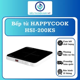 Bếp từ đơn HAPPYCOOK HSI-200KS (Công suất 2000W, Thiết kế núm xoay, Hẹn giờ, Cảm ứng, Mặt kính,Tự động ngắt khi quá tải) 1