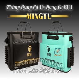 Thùng đựng cá đa năng Mingtu 50cm màu xanh đen vàng có thể gấp gọn tiện dụng Thùng đựng dụng cụ câu cá Đồ Câu Việt Bắc 1