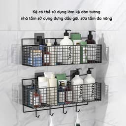 Kệ Giỏ Đựng Hành Tỏi Dán Tường JYoohome Kệ Đựng Gia Vị Gắn Tường Nhà Bếp Bằng Thép Sơn Tĩnh Điện 3