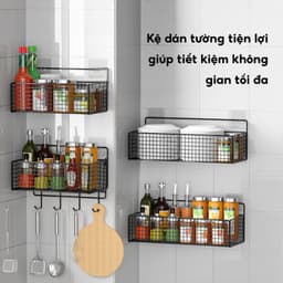 Kệ Giỏ Đựng Hành Tỏi Dán Tường JYoohome Kệ Đựng Gia Vị Gắn Tường Nhà Bếp Bằng Thép Sơn Tĩnh Điện 5