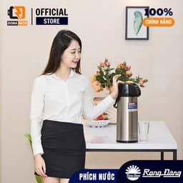 [ CHÍNH HÃNG ] Phích nước có cần bơm Rạng Đông RD-2045 ST1.E inox 2 lít pha trà pha cà phê 8