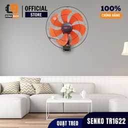 Quạt treo tường 2 dây Senko TC1622, quạt treo màu đen công xuất lớn 65W bảo hành 24 tháng 7