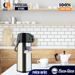 [ CHÍNH HÃNG ] Phích nước có cần bơm Rạng Đông RD-2045 ST1.E inox 2 lít pha trà pha cà phê 4