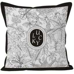 Gối tựa lưng sofa, phòng khách họa tiết LUCKY ĐEN TRẮNG chất liệu nhung lông đào kích thước 45x45cm 4