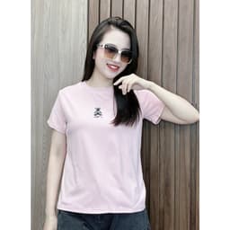 Áo phông nữ hình gấu form xuông chất cotton mềm mịn co giãn 4 chiều 6