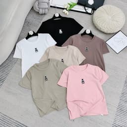 Áo phông nữ hình gấu form xuông chất cotton mềm mịn co giãn 4 chiều 3