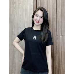 Áo phông nữ hình gấu form xuông chất cotton mềm mịn co giãn 4 chiều 5