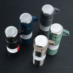 Bình giữ nhiệt 500ml và 3 ly cốc, chất liệu inox siêu bền - tặng kèm hộp đựng 9