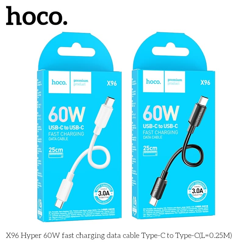 Cáp Sạc Nhanh 20W 60W Hoco X96/ 30W Ngắn 20cm Remax RC-C5 Type-C Ra Li-ght-ni-ng ios (Ngắn 25cm)và cáp sạc 20cm dây dù.N