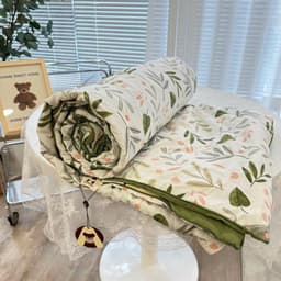 Chăn Cotton Đũi Hè Phong Cách Hàn, Chăn Hè Mềm Mịn Thoáng Mát Nhiều Mẫu - [1m8 x 2m] D7 6