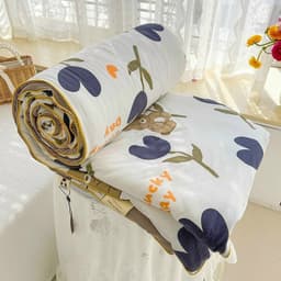 Chăn Cotton Đũi Hè Phong Cách Hàn, Chăn Hè Mềm Mịn Thoáng Mát Nhiều Mẫu - [1m8 x 2m] D7 8