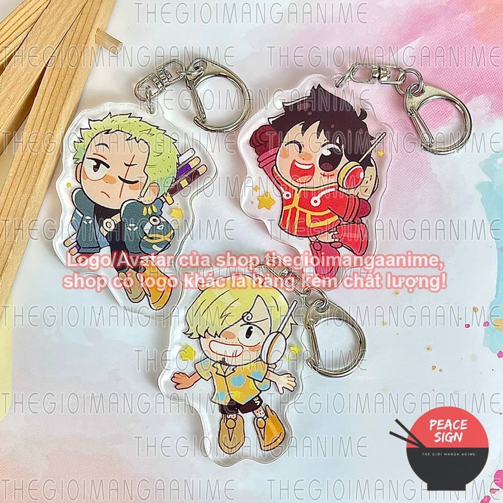 Móc khoá in hình ONE PIECE ver BAY Đảo hải tặc mica trong acrylic game chibi xinh xắn