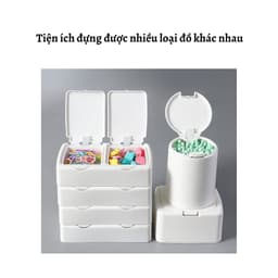 Hộp Đựng Đồ Mini Để Bàn Có Nắp Đậy, Hộp Đựng Bông Tai, Tăm Bông , Bông Tẩy Trang Tiện Lợi Nhỏ Gọn 88488 Lamon Store 6
