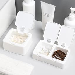 Hộp Đựng Đồ Mini Để Bàn Có Nắp Đậy, Hộp Đựng Bông Tai, Tăm Bông , Bông Tẩy Trang Tiện Lợi Nhỏ Gọn 88488 Lamon Store 1
