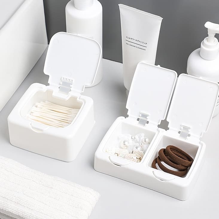 Hộp Đựng Đồ Mini Để Bàn Có Nắp Đậy, Hộp Đựng Bông Tai, Tăm Bông , Bông Tẩy Trang Tiện Lợi Nhỏ Gọn 88488 Lamon Store