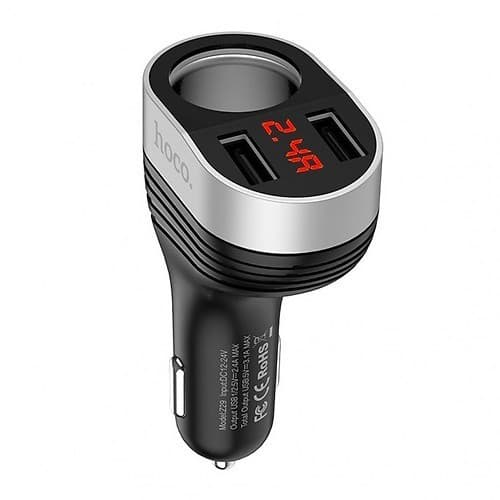 Củ Sạc Ô Tô CHIA TẨU HOCO Z29 có Cổng cắm tẩu ô tô và Cổng Sạc USB đôi và sạc nhanh 38W Hoco Z52 NL