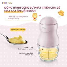 Máy Xay Ăn Dặm Bear GR-B03V8, Cối Thủy Tinh - 8 Lưỡi Dao Inox 316, Hàng Chính Hãng 3