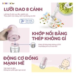Máy Xay Ăn Dặm Bear GR-B03V8, Cối Thủy Tinh - 8 Lưỡi Dao Inox 316, Hàng Chính Hãng 8