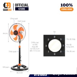 Quạt đứng Quạt cây Senko DTS1609 60W lồng inox mạ crom 5 cánh, gió mạnh bảo hành 24 tháng 3