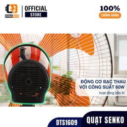 Quạt đứng Quạt cây Senko DTS1609 60W lồng inox mạ crom 5 cánh, gió mạnh bảo hành 24 tháng 6