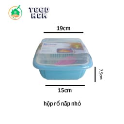 Bộ thau rổ có nắp đậy và miếng chia ngăn tiện lợi rửa rau quả đựng thực phẩm tủ lạnh nhiều màu 2