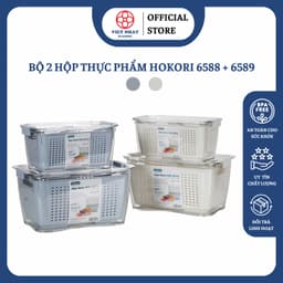 Hộp Nhựa Đựng Thực Phẩm 2 Lớp Để Tủ Lạnh Có Lỗ Thoát Nước Khóa Thoát Khí Dễ Dàng Bảo Quản Rau Củ 1