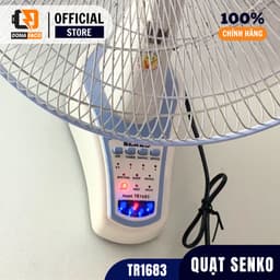 Quạt treo tường điều khiển từ xa Senko TR1683 có remote, hẹn giờ tắt chính hãng bảo hành 24 tháng 7