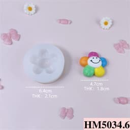 Khuôn silicon hình hoa hướng dương mặt cười dùng làm nến thơm hay làm bánh handmade – HM5034.6 3
