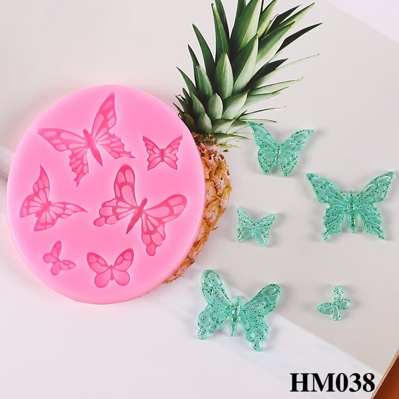 Khuôn silicon động vật butterfly xinh đủ kích thước handmade chuẩn bền nhiệt - HM038