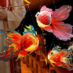 Lồng đèn Trung Thu cá chép có ngọc, cầm tay cho bé - đèn lồng phát sáng, ánh sáng rực rỡ cho Tết. 2