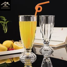 Bộ 6 Ly Thuỷ Tinh Uống Sinh Tố - CREAM Cao Cấp ,bao bù bể vỡ 2