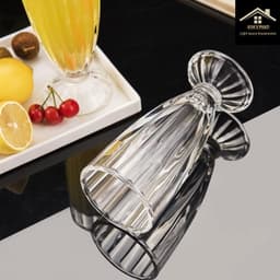Bộ 6 Ly Thuỷ Tinh Uống Sinh Tố - CREAM Cao Cấp ,bao bù bể vỡ 4