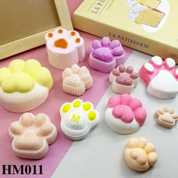 Khuôn silicon hình chân chó, chân mèo, xương chó dùng tạo hình nến thơm, làm móc khoá, epoxy - HM011 1