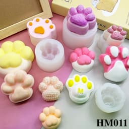 Khuôn silicon hình chân chó, chân mèo, xương chó dùng tạo hình nến thơm, làm móc khoá, epoxy - HM011 3